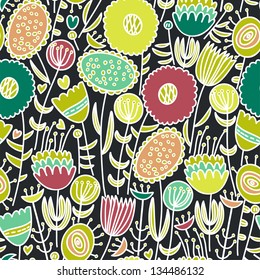 Colorful seamless floral pattern