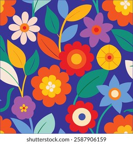 a colorful seamless floral pattern.