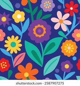 a colorful seamless floral pattern.