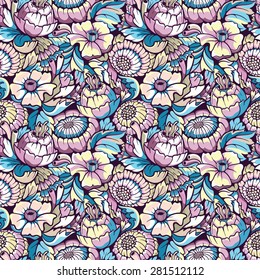 Colorful seamless floral pattern