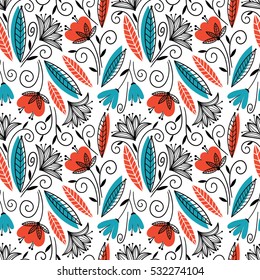 Colorful seamless floral pattern