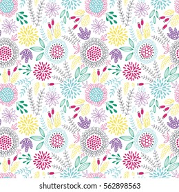 Colorful seamless floral pattern
