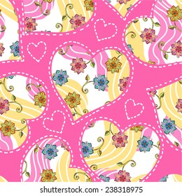 Colorful seamless floral pattern. Can be used for cards, invitations, fabrics, wallpapers, scrap-booking, ornamental template for design and decoration, etc
