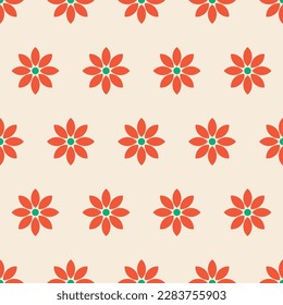 Patrón floral sin costuras colorido - diseño geométrico. Resumen de fondo vintage a la moda. Ilustración vectorial. Impresión sin fin de material
