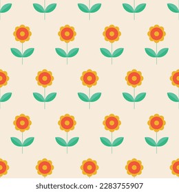 Patrón floral sin costuras colorido - diseño geométrico. El fondo de moda vintage. Ilustración vectorial. Impresión sin fin de material