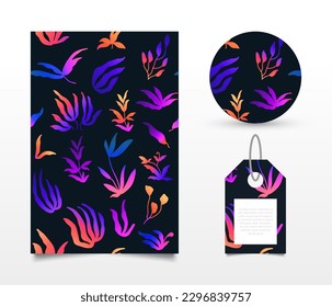 Colorful Seamless Floral Pattern with Gradient Style. Suitable for Wallpaper, Wrapping Paper, Background, Fabric, Banner, Poster, Apparel, Tag, and Card Design