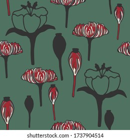 Colorido patrón floral sin fisuras con flor de primavera dibujada a mano. Vector 10 EPS para su diseño creativo