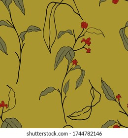 Colorful seamless floral pattern with hand draw spring flower. Vector 10 EPS for your creative design