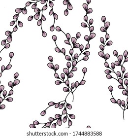 Colorful seamless floral pattern with hand draw spring flower. Vector 10 EPS for your creative design