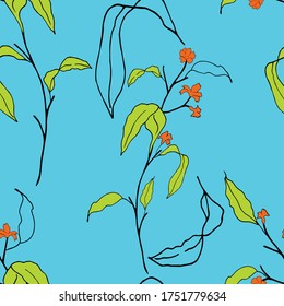 Colorido patrón floral sin fisuras con flor de primavera dibujada a mano. Vector 10 EPS para su diseño creativo
