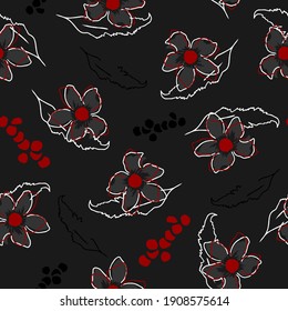 Colorful seamless floral pattern with hand draw spring flower. Vector 10 EPS for your creative design