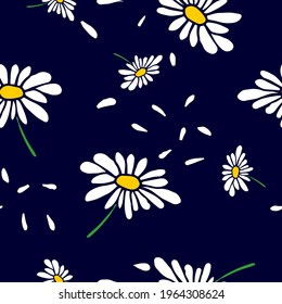 Colorful seamless floral pattern with hand draw spring flower. Vector 10 EPS for your creative design