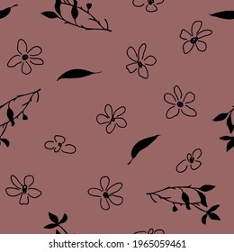 Colorful seamless floral pattern with hand draw spring flower. Vector 10 EPS for your creative design