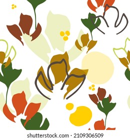 Colorful seamless floral pattern with hand draw spring flower. Vector 10 EPS for your creative design