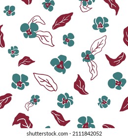 Colorful seamless floral pattern with hand draw spring flower. Vector 10 EPS for your creative design