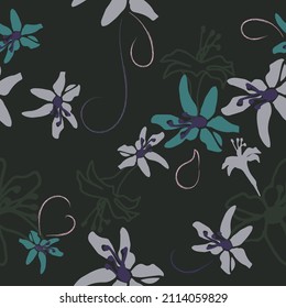 Colorido patrón floral sin fisuras con flor de primavera dibujada a mano. Vector 10 EPS para su diseño creativo