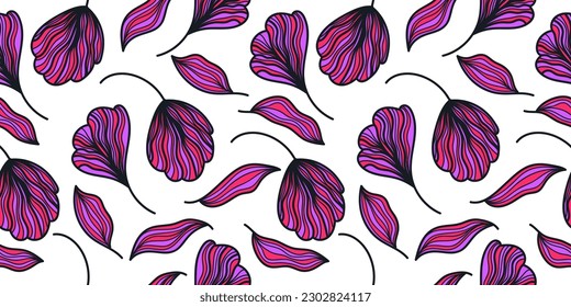 Colorful Seamless Floral Pattern with Hand Drawn Style. Flower Motif for Fashion, Wallpaper, Wrapping Paper, Background, Fabric, Textile, Apparel, and Card Design