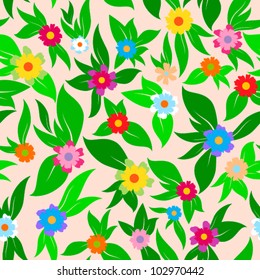Colorful seamless floral pattern. Vector illustration