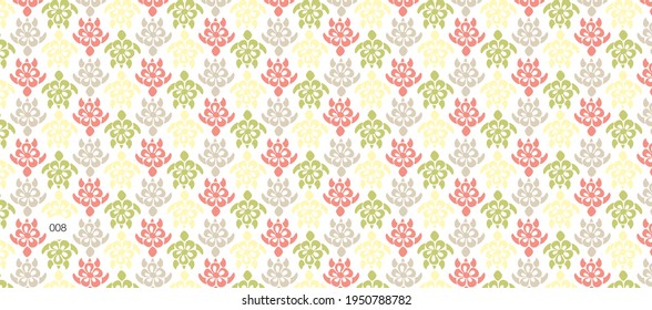 Farbloses Muster eines Musters mit floralem Muster, Vektordesign