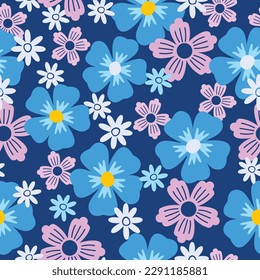 Colorful seamless floral pattern vector illustration