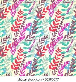 Colorful seamless floral pattern in vector