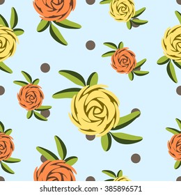 Colorful seamless floral pattern. Vector illustration. Very suitable for the decoration of fabric, textiles, wrapping paper, scrapbooking, wallpapers.
