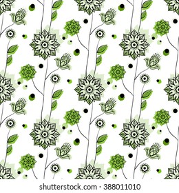 colorful seamless floral pattern. Vector Illustration. Can be used as package design element, fabric pattern etc.