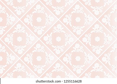 Colorful seamless floral repeating tile pattern