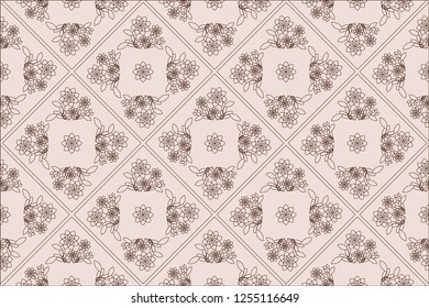 Colorful seamless floral repeating tile pattern