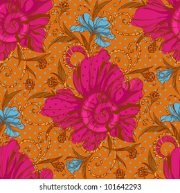 Colorful seamless floral texture