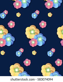 Colorful seamless Flower pattern background print for textiles