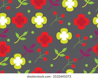 Colorful seamless flower pattern design