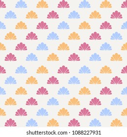 Colorful seamless flower polka pattern. Endless ornate ornament