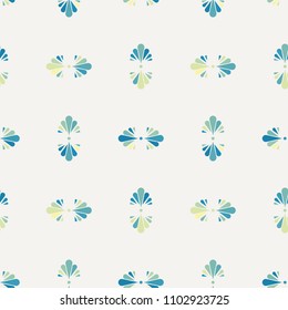 Colorful seamless flower polka pattern. Endless ornate ornament
