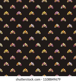Colorful seamless flower polka pattern. Endless ornate ornament
