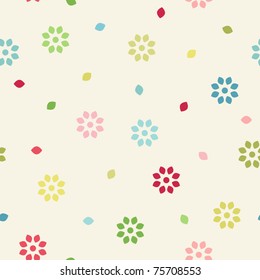 Colorful seamless flowers background.