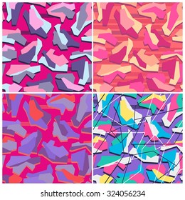 Colorful Seamless Funky Pattern Set