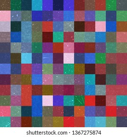 Colorful seamless geometric checked pattern. Ideal for printing onto fabric and paper or decoration.