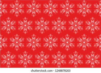 Colorful seamless geometric floral repeating tile pattern