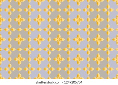 Colorful seamless geometric floral repeating tile pattern