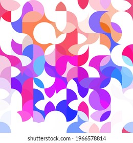 Farbige, nahtlose geometrische Farbverlauf-Hintergrundmuster in hellen Farben für die Dekorationsabdeckungen, Banner, Plakate und Websites. Vektorgrafik eines modernen Flachstils. Vektorgrafik