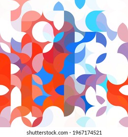 Farbige, nahtlose geometrische Farbverlauf-Hintergrundmuster in hellen Farben für die Dekorationsabdeckungen, Banner, Plakate und Websites. Vektorgrafik eines modernen Flachstils. Vektorgrafik