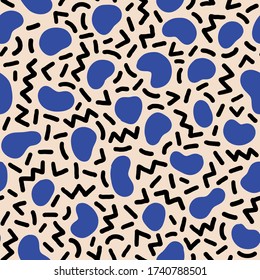 Colorful seamless geometric pattern. Modern abstract background. Hipster Memphis style.