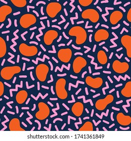 Colorful seamless geometric pattern. Modern abstract background. Hipster Memphis style.