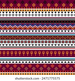 Colorful seamless geometric pattern on white background.Abstract style