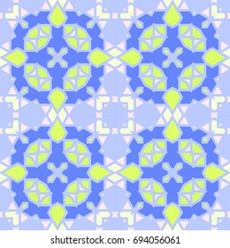 Colorful seamless geometric pattern. Ornamental, mosaic vector background. Suitable for textile, tile, fashion, package.