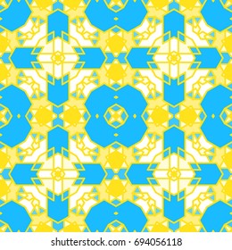 Colorful seamless geometric pattern. Ornamental, mosaic vector background. Suitable for textile, tile, fashion, package.