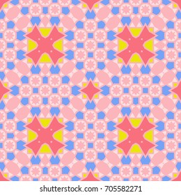 Colorful seamless geometric pattern. Ornamental, mosaic vector background. Suitable for textile, tile, fashion, package.
