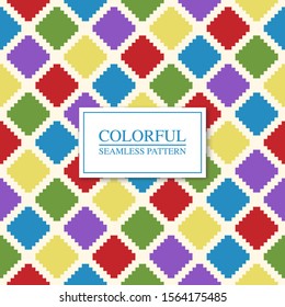 Colorful seamless geometric pattern. Vector bright background. Creative trendy endless fabric texture. 