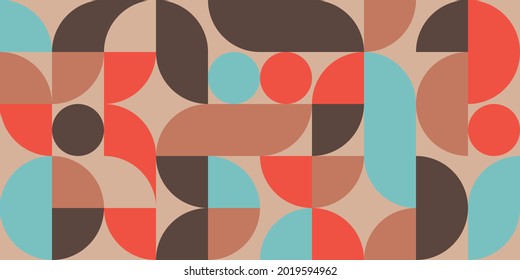 colorful seamless geometry shapes pattern design for background and wallpaper. simple shapes composition pattern.